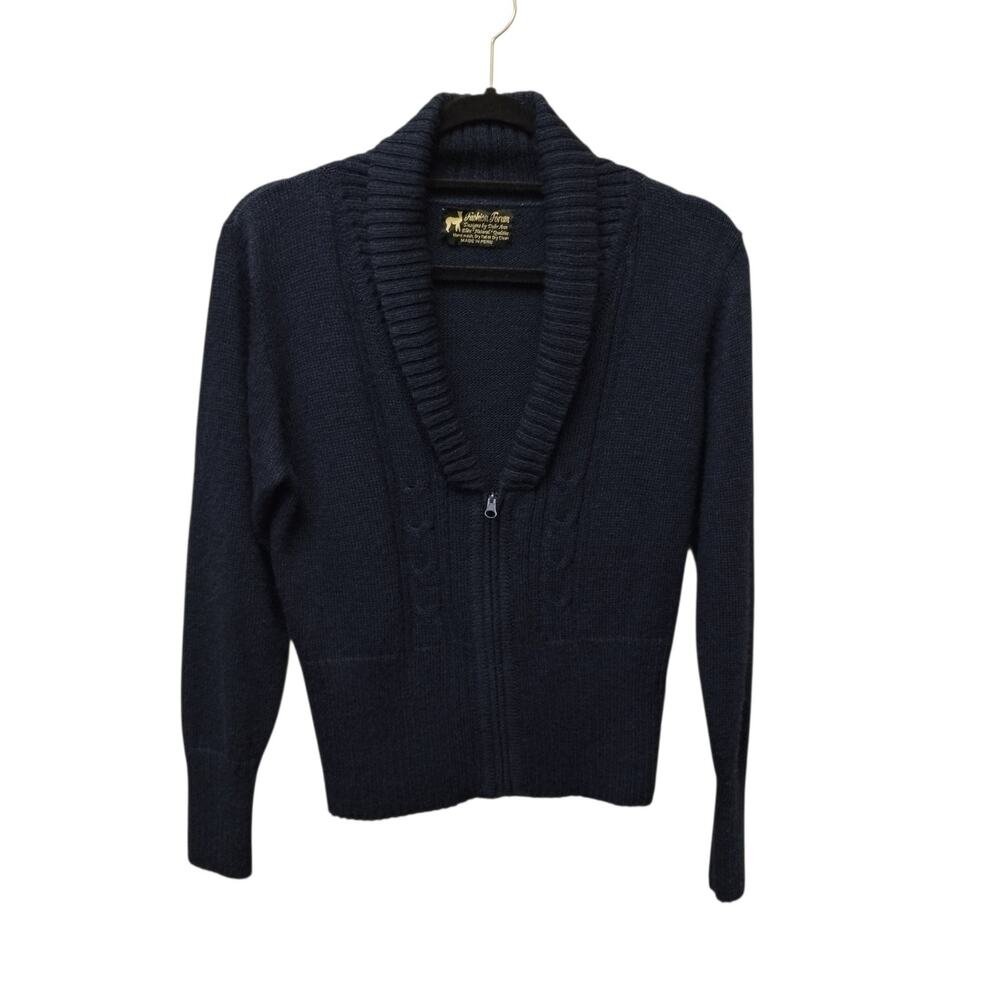 Fashion Forum Womens Alpaca Blend Shawl Collar Cardigan Small Preppy Old Money